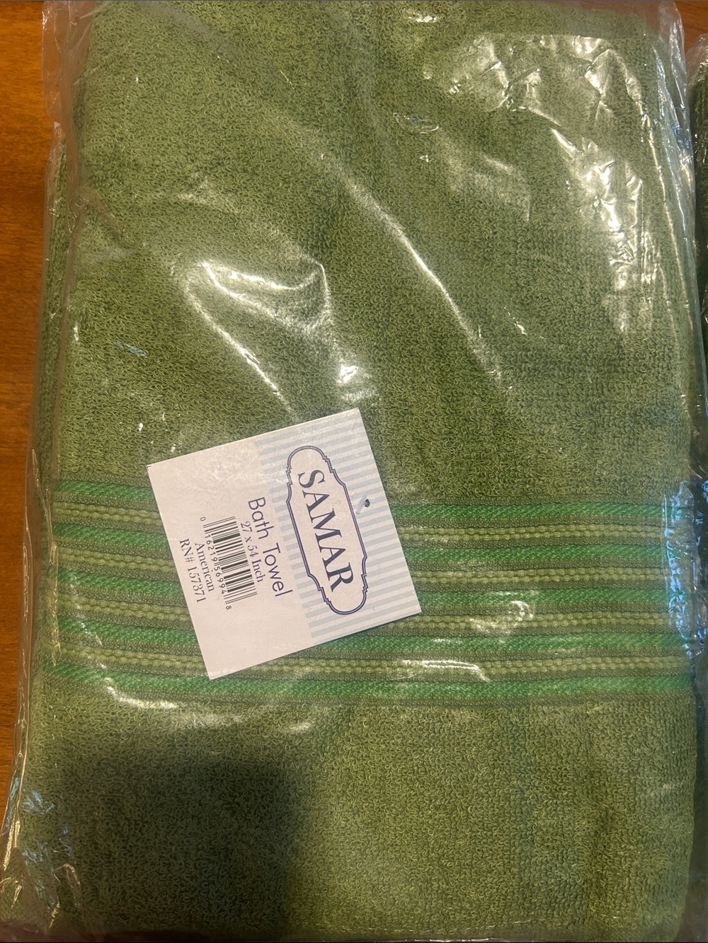 2 three packs of Green Bath Towel